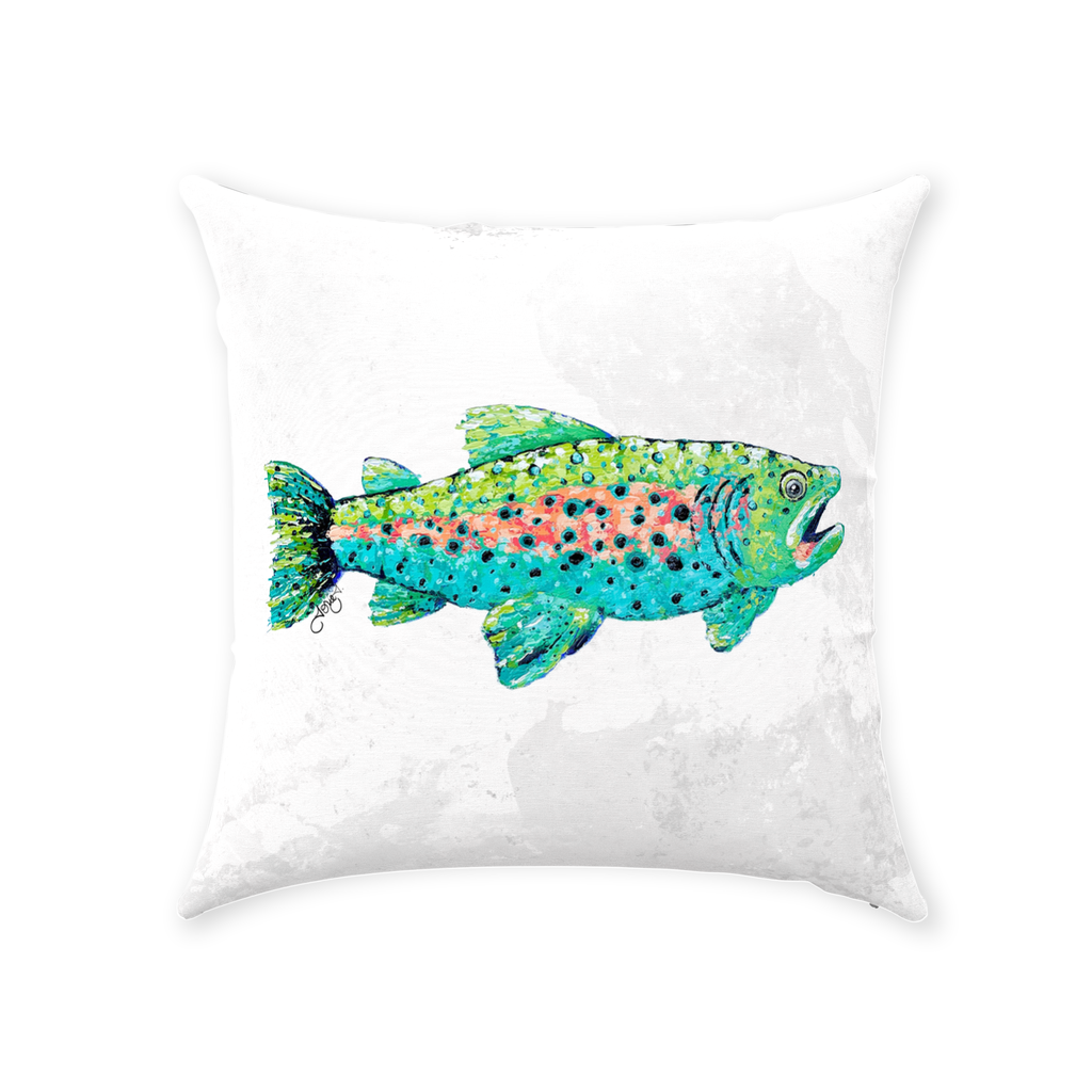 Trout Canvas Throw Pillow