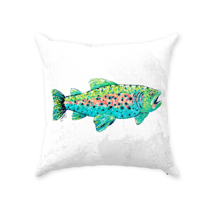 Trout Canvas Throw Pillow