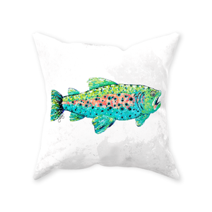 Trout Canvas Throw Pillow